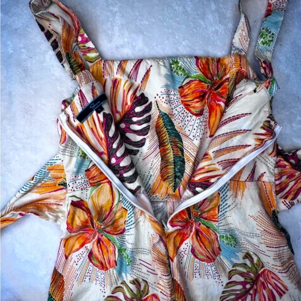 Shore Lima Jumpsuit Tropical and Beige Size Small - Picture 12 of 17